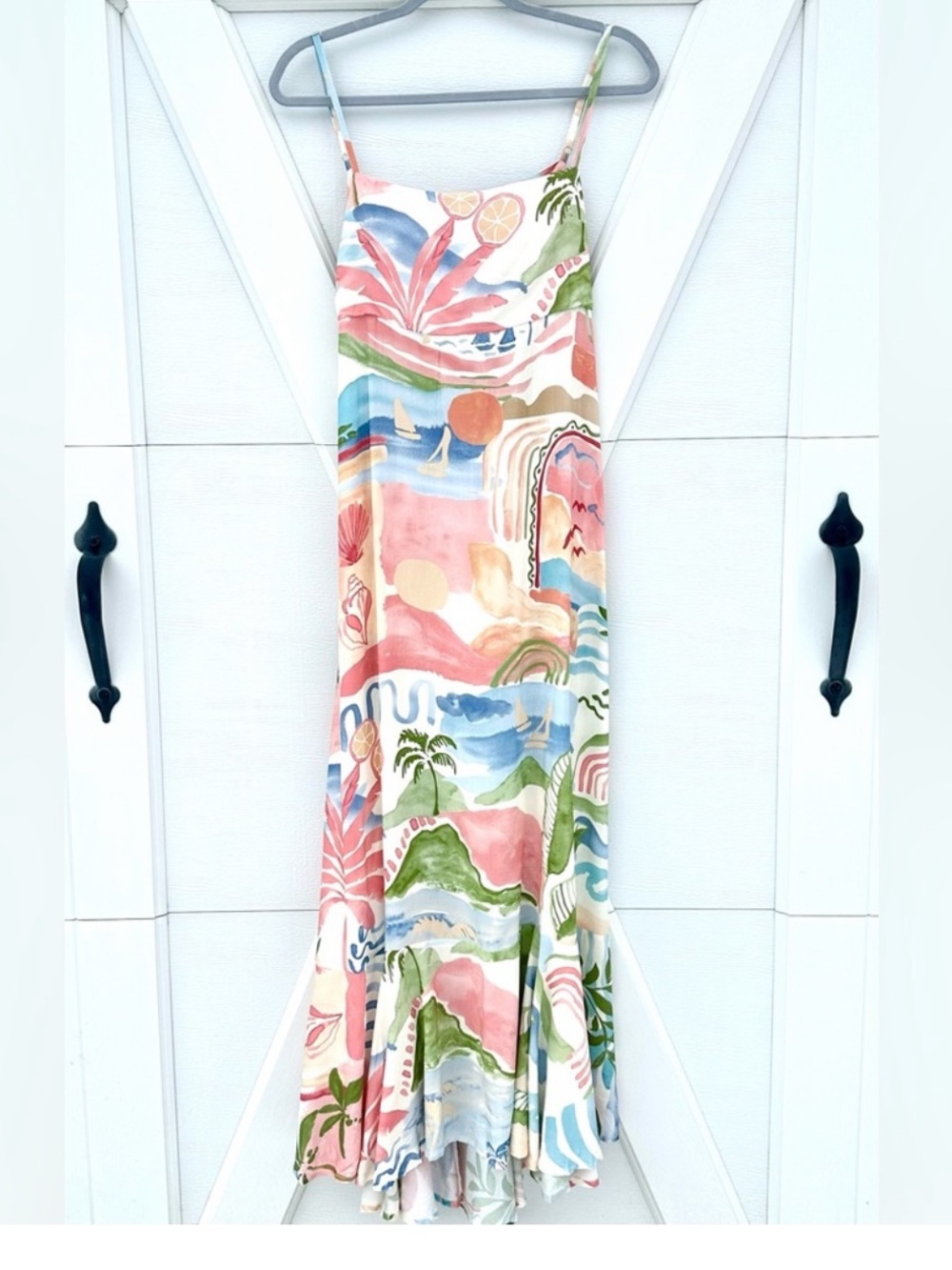 Paper Heart Anthropologie Coastal Tequila Sunrise Maxi Dress Sz Small